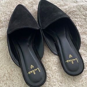 Mules- suede slip-ons